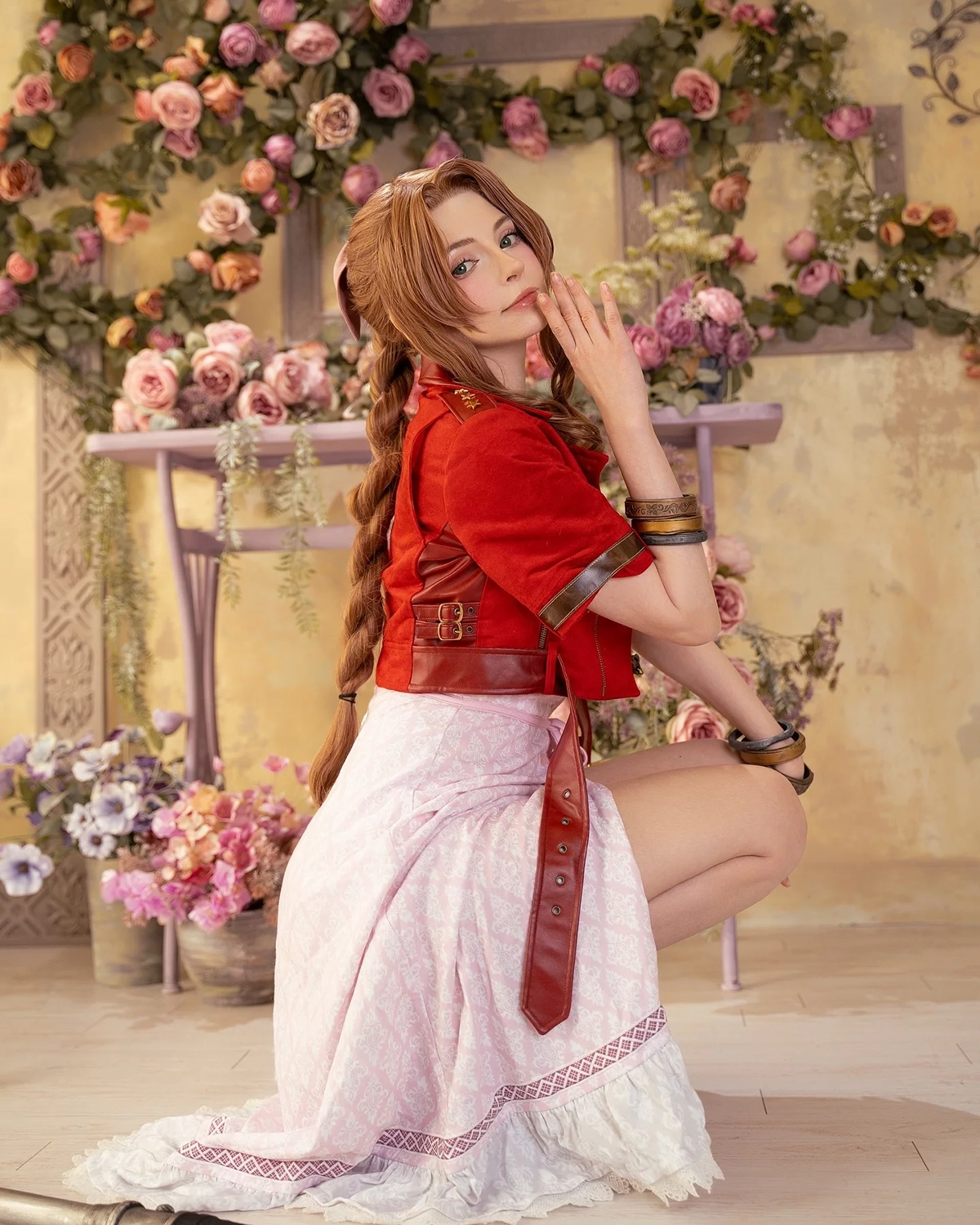 PeachMilky hóa thân Aerith trong Final Fantasy VII Rebirth
