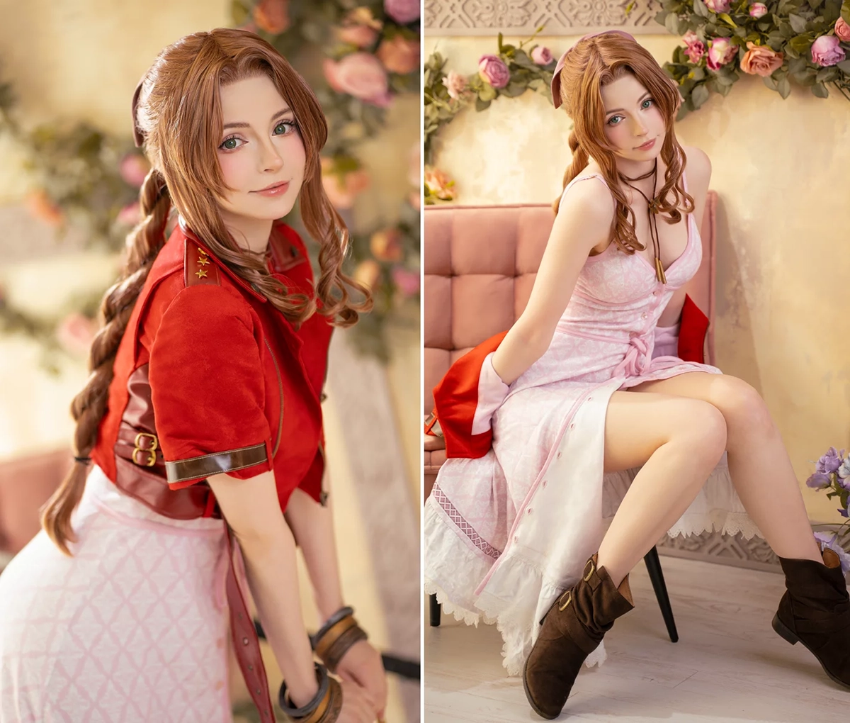 PeachMilky hóa thân Aerith trong Final Fantasy VII Rebirth